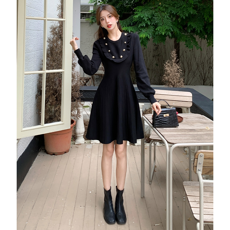 Long sweater France style dress for women