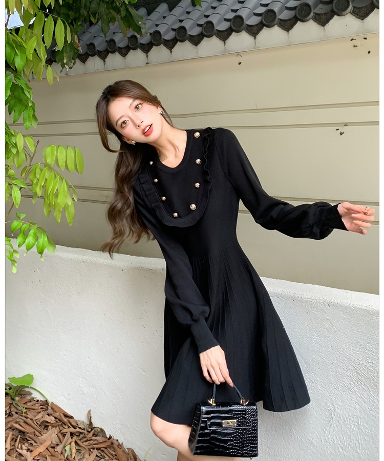 Long sweater France style dress for women