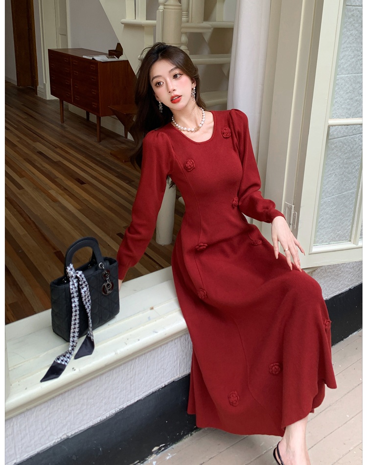 France style long dress retro dress for women