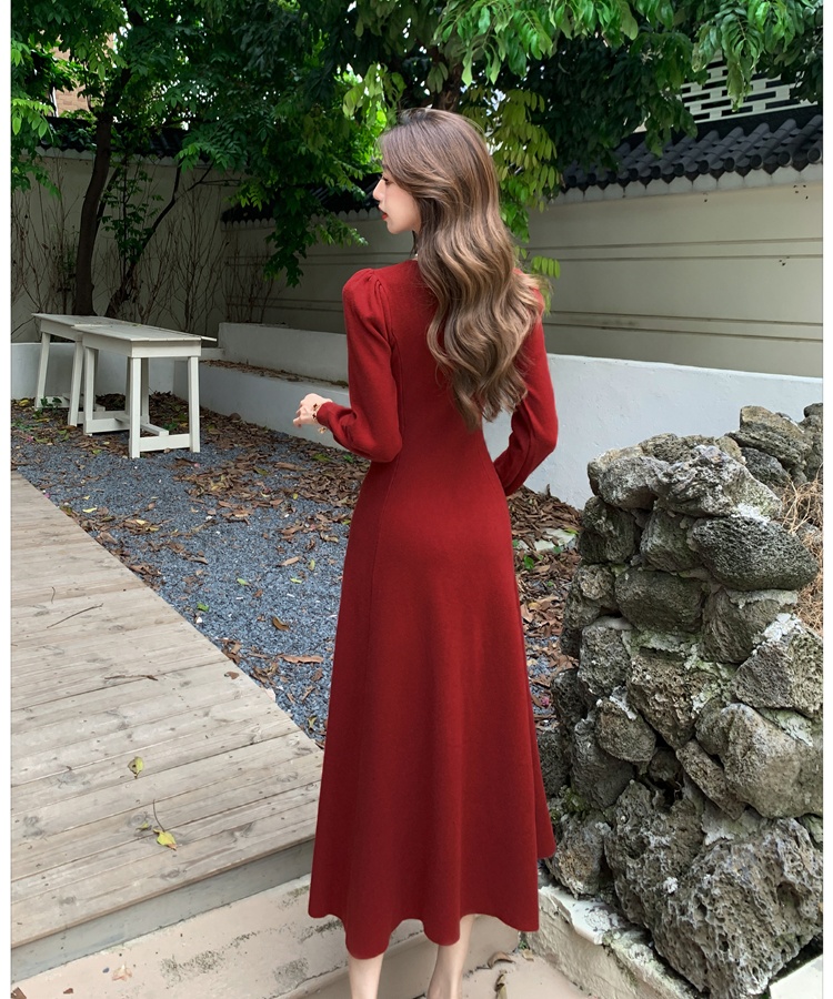 France style long dress retro dress for women