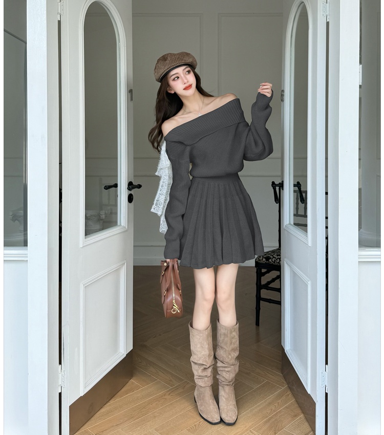 Winter long sleeve T-back enticement dress for women