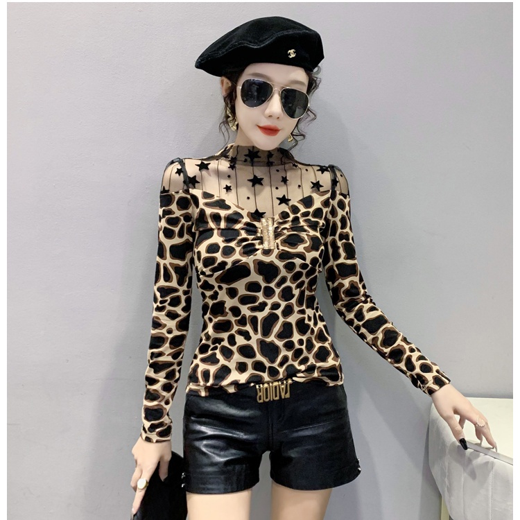 Western style Korean style T-shirt bottoming slim tops for women