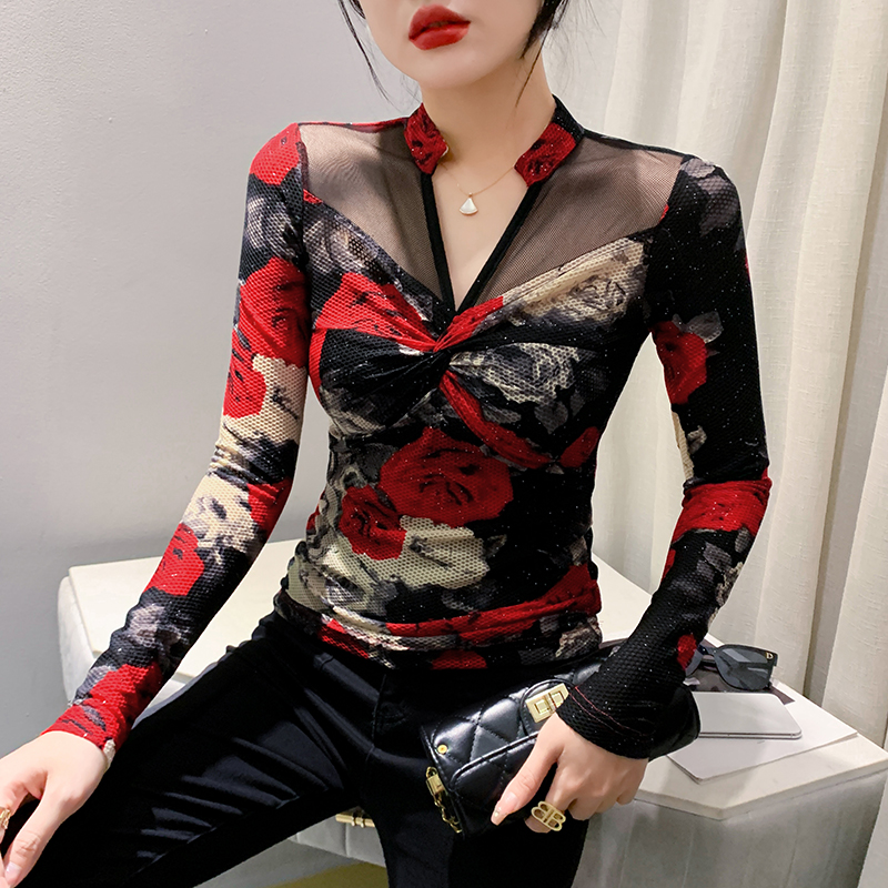 Long sleeve bottoming shirt fashion T-shirt for women