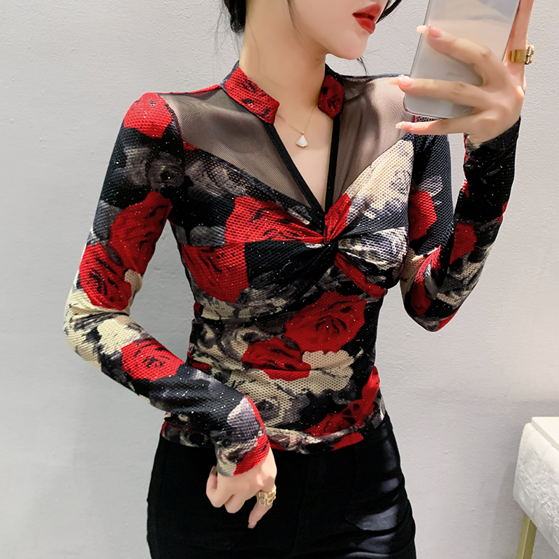 Long sleeve bottoming shirt fashion T-shirt for women