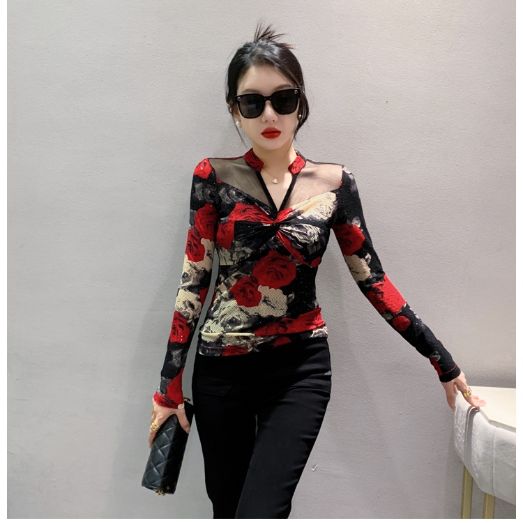 Long sleeve bottoming shirt fashion T-shirt for women