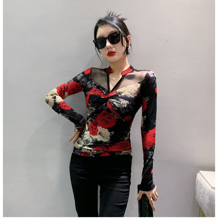 Long sleeve bottoming shirt fashion T-shirt for women