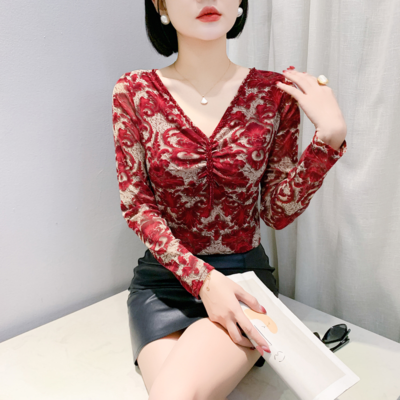 Colors autumn and winter tops bottoming T-shirt for women