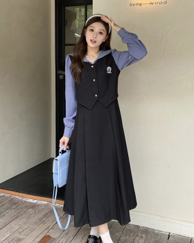 Slim long sleeve dress large yard long dress for women