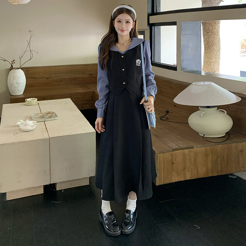 Slim long sleeve dress large yard long dress for women