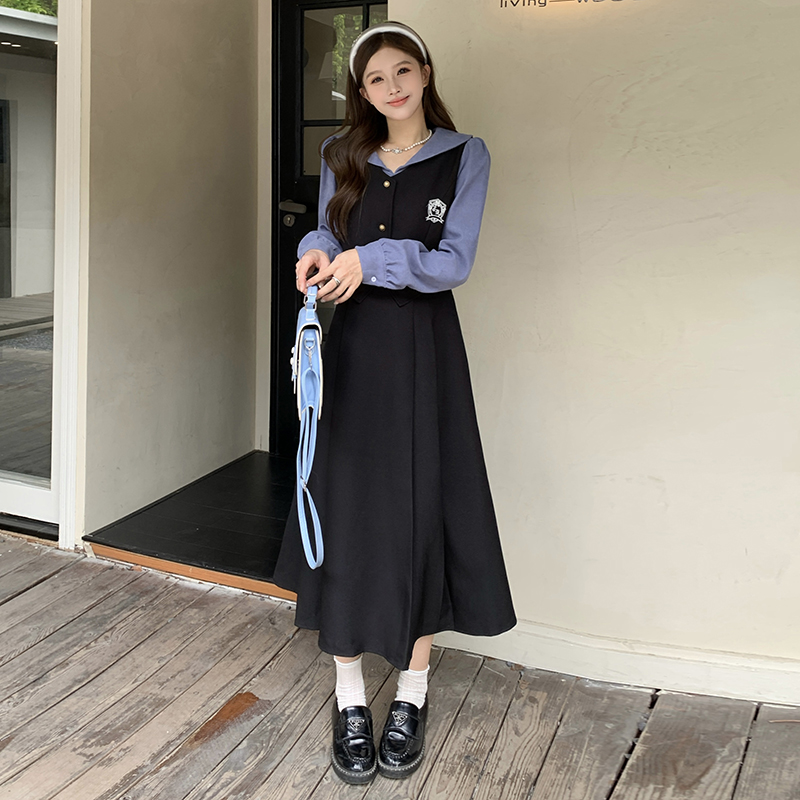 Slim long sleeve dress large yard long dress for women