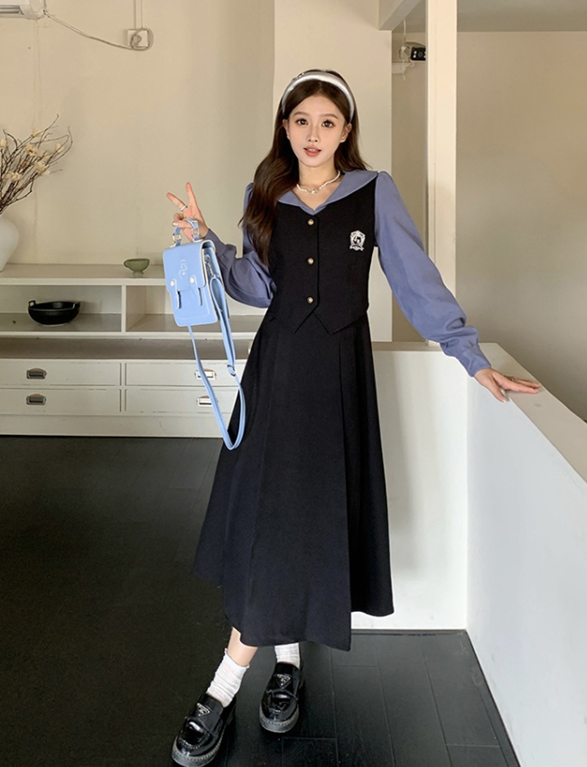 Slim long sleeve dress large yard long dress for women