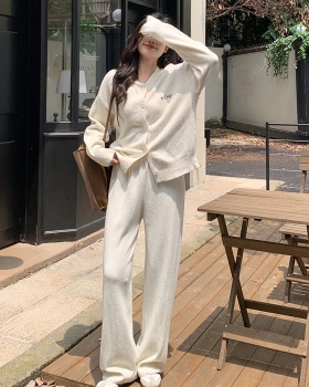 Large yard slim sweater lazy long pants 2pcs set