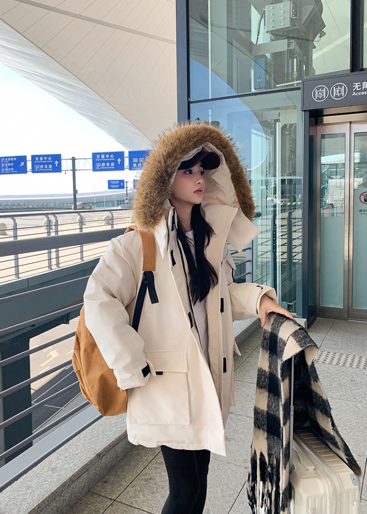 Long thick coat down couples cotton coat