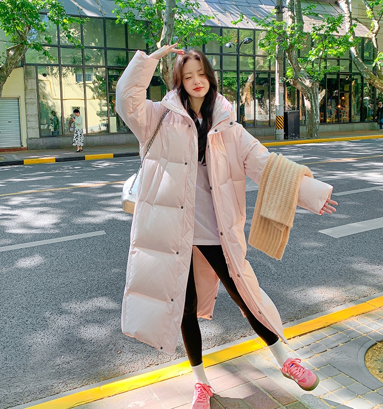 Loose exceed knee coat down couples cotton coat for women