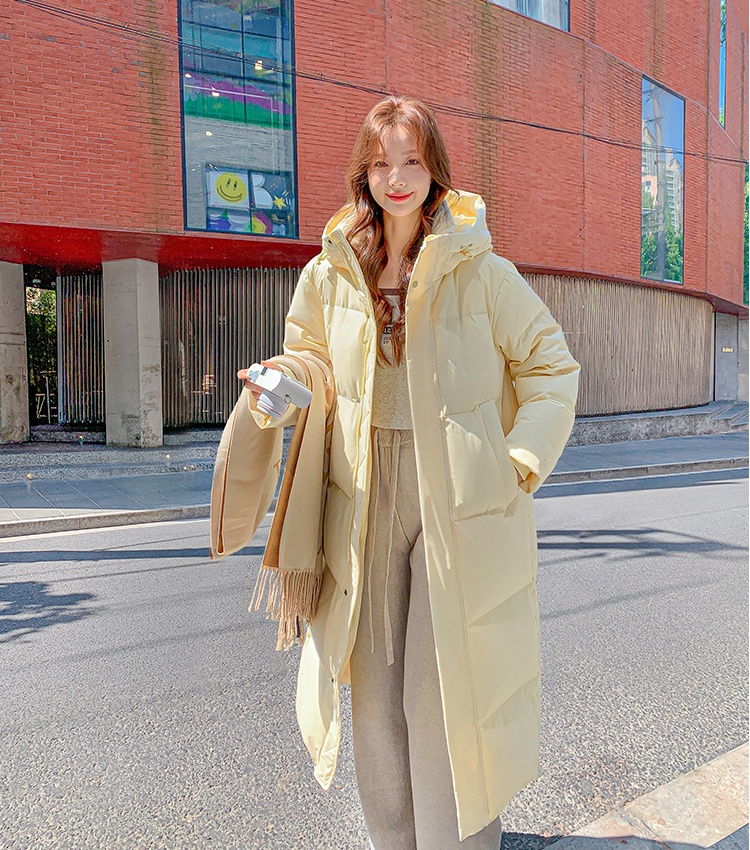 Loose exceed knee coat down couples cotton coat for women