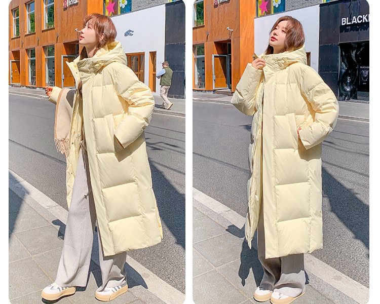 Loose exceed knee coat down couples cotton coat for women