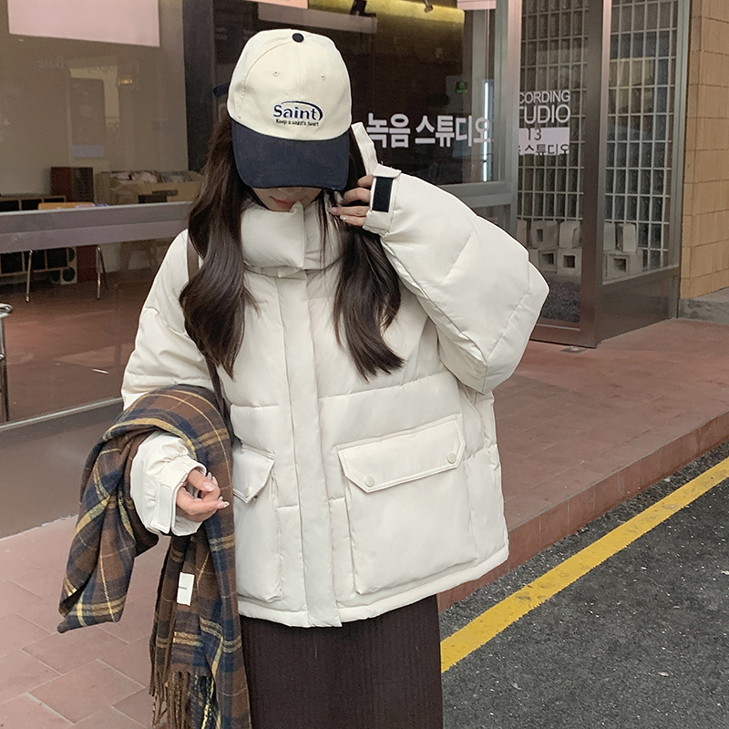 Down winter loose coat short Korean style cotton coat