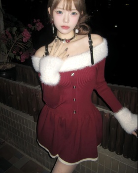 Knitted spicegirl autumn and winter sweet dress for women