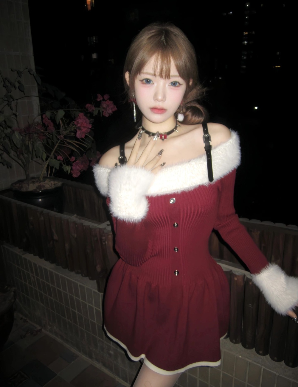 Knitted spicegirl autumn and winter sweet dress for women