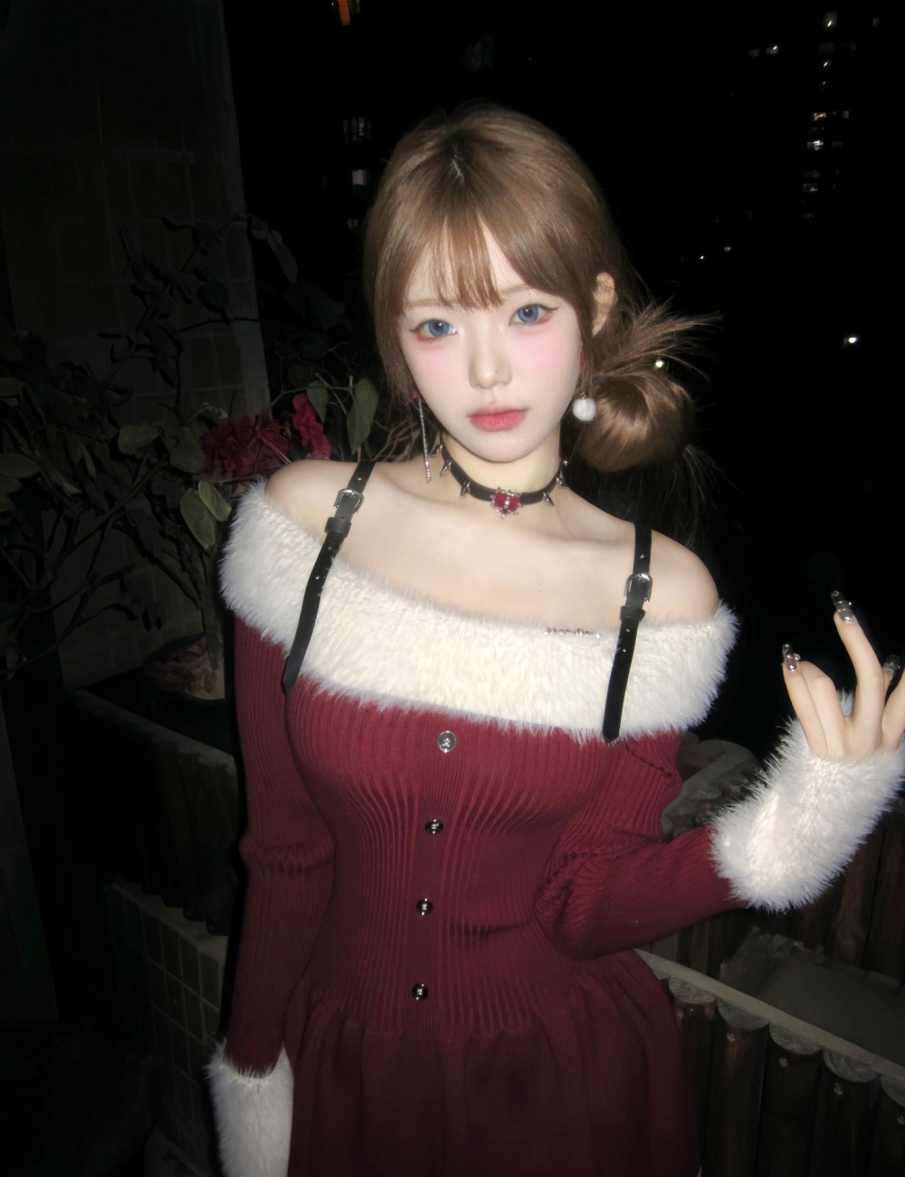 Knitted spicegirl autumn and winter sweet dress for women