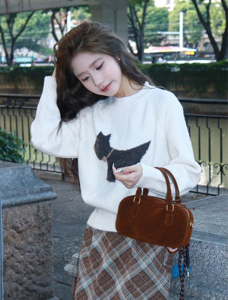 Korean style puppy tops cartoon sweater for women