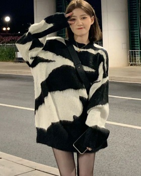 Mohair zebra autumn and winter fashion lazy sweater