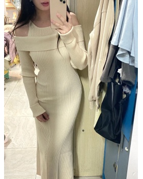 Knitted mermaid long dress strapless dress for women