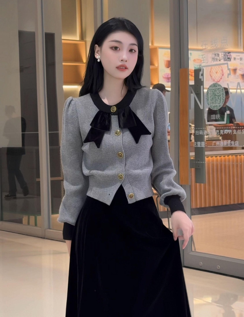 France style bow chanelstyle sweater