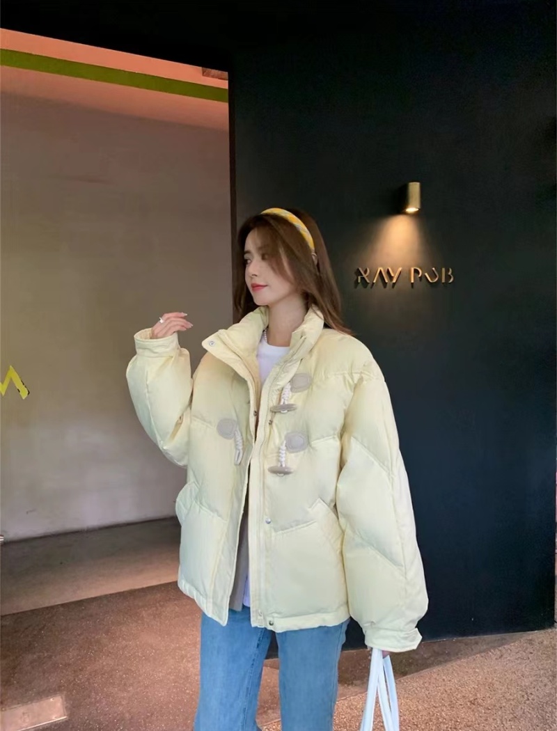 Horn buckle cotton coat cstand collar bread clothing