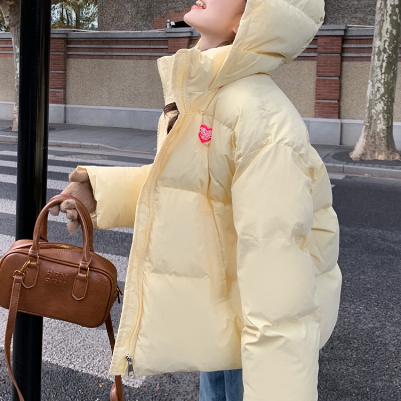 Yellow college style bread clothing down cotton coat