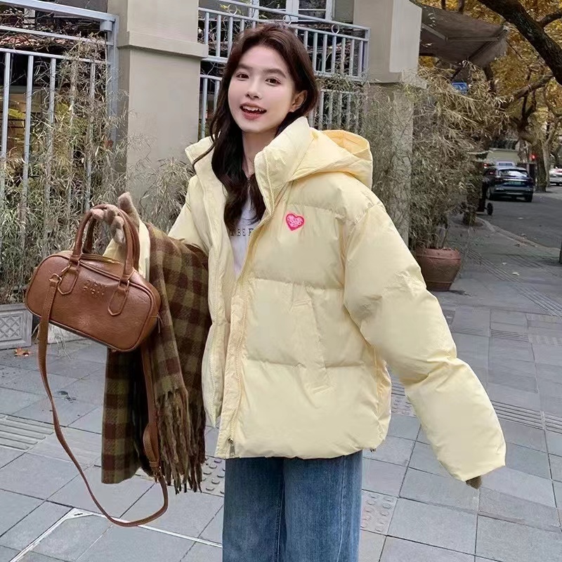 Yellow college style bread clothing down cotton coat