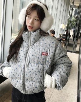 Winter American style thermal cotton coat floral thick coat