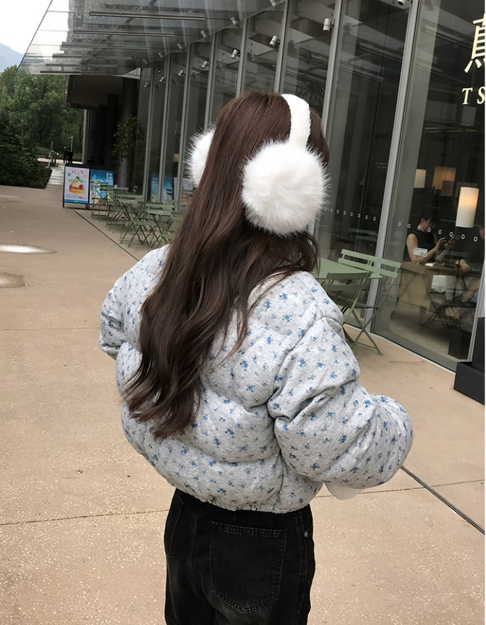 Winter American style thermal cotton coat floral thick coat