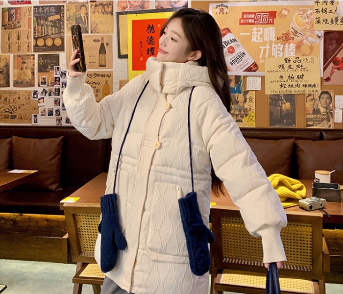 Long Korean style coat down cotton coat for women