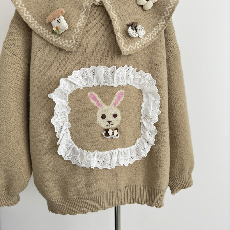 Cartoon slim autumn and winter rabbit sweater for women