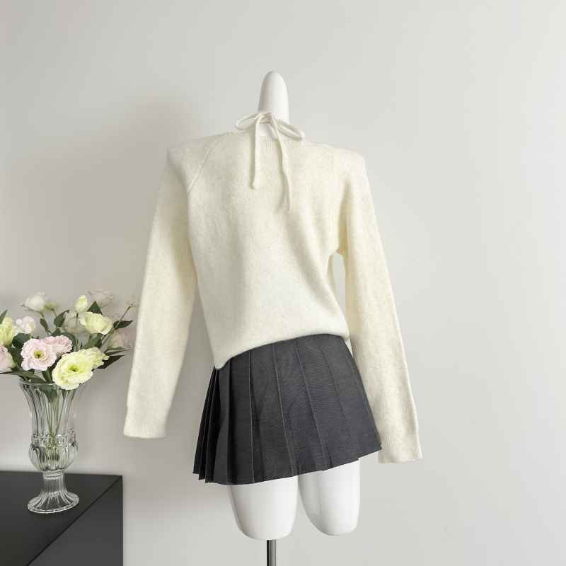 Autumn simple tops knitted bottoming cardigan