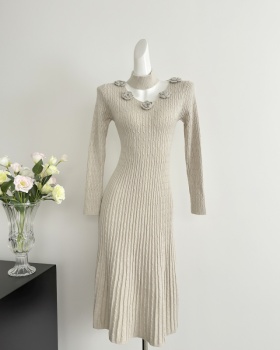 France style knitted long dress scarf dress for women