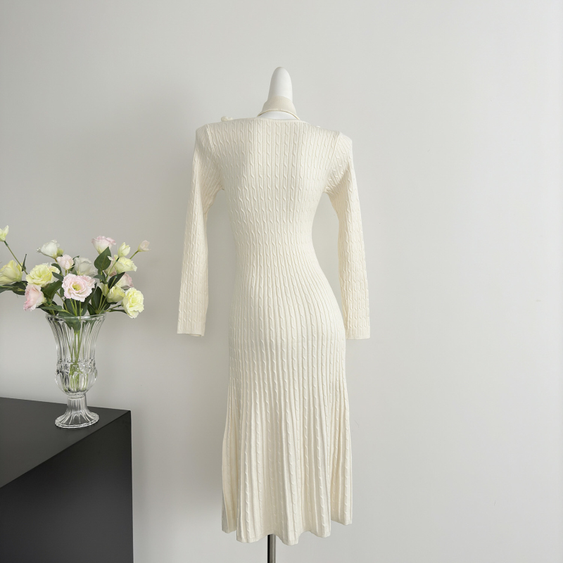 France style knitted long dress scarf dress for women