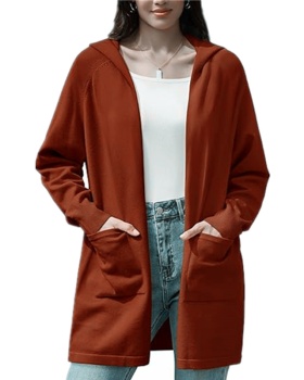 Hooded long sleeve cardigan European style coat