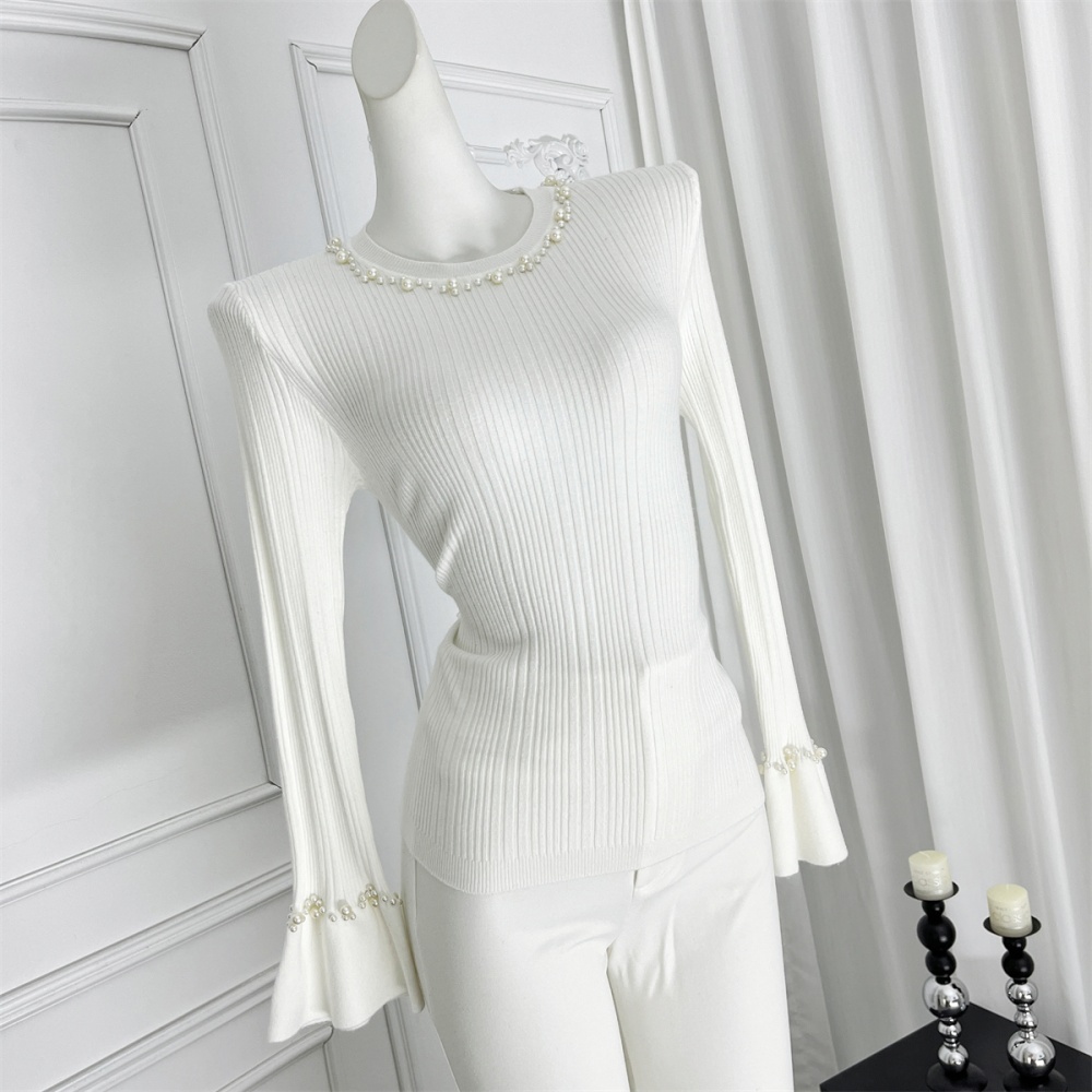 Slim autumn and winter sweater trumpet sleeves tops