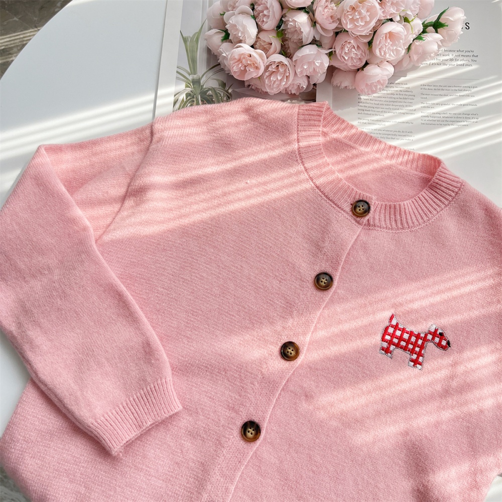 All-match long sleeve coat knitted sweet sweater for women