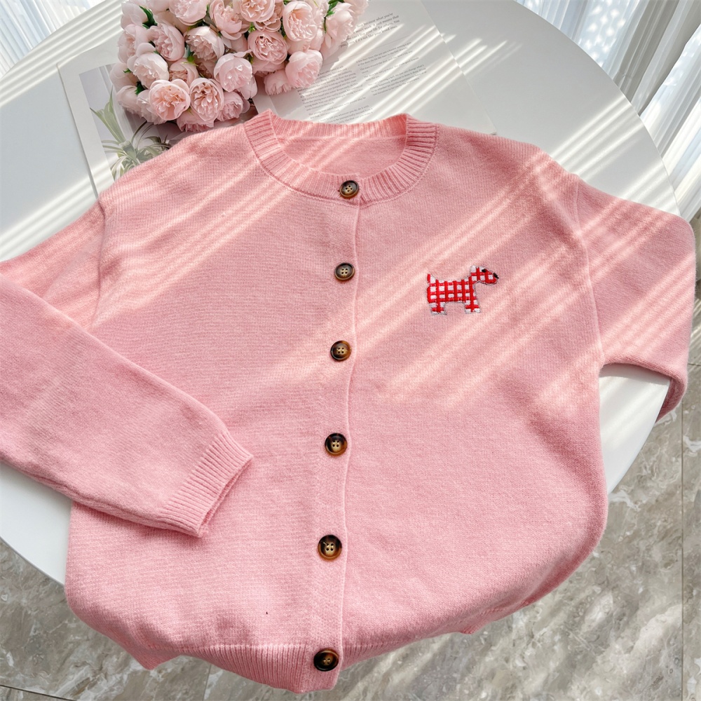 All-match long sleeve coat knitted sweet sweater for women