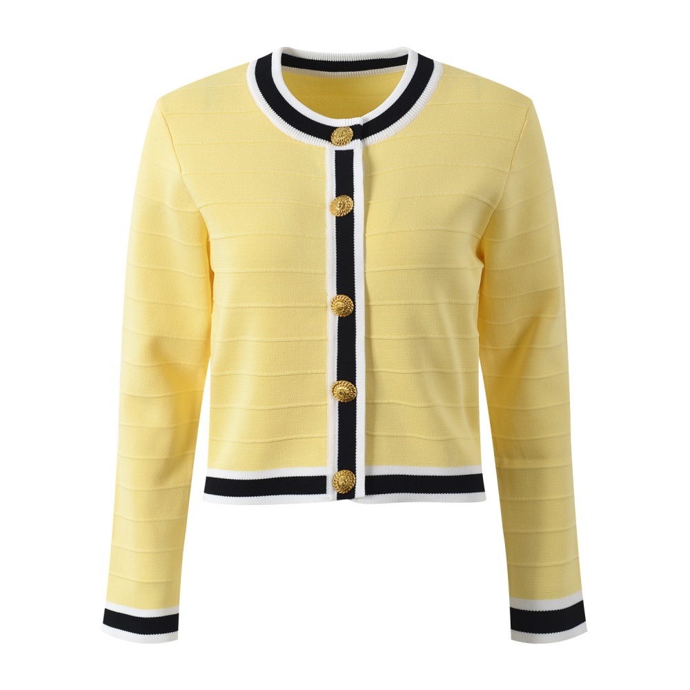 Temperament chanelstyle tops metal buckles sweater