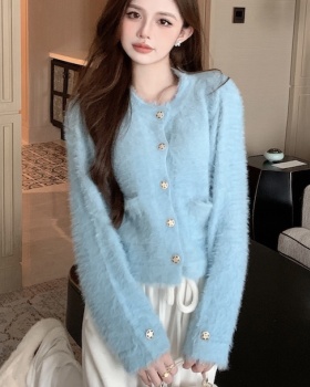 Korean style short cardigan lazy sweater for women