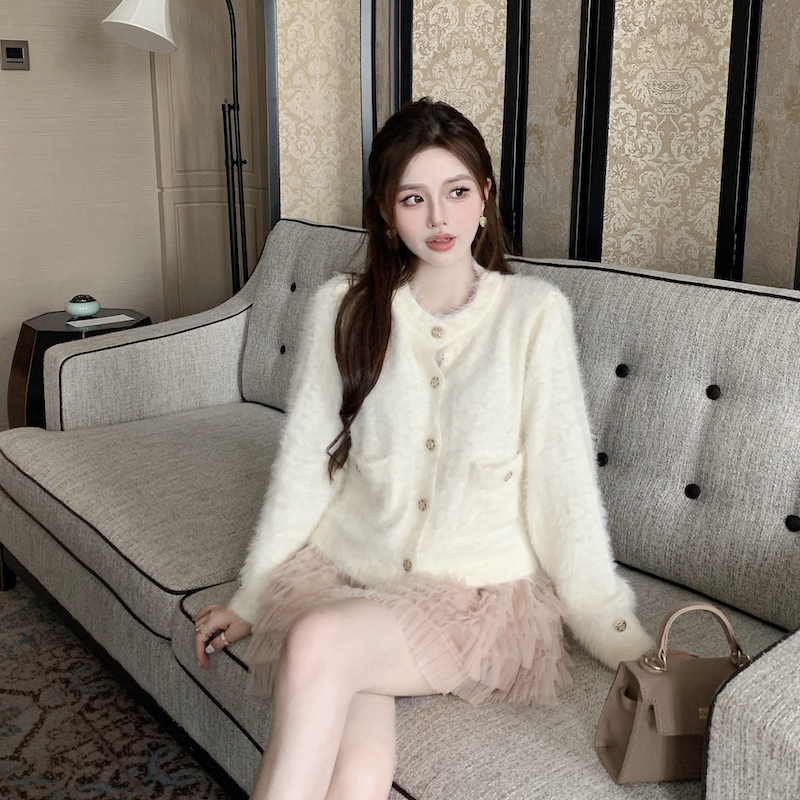 Korean style short cardigan lazy sweater for women