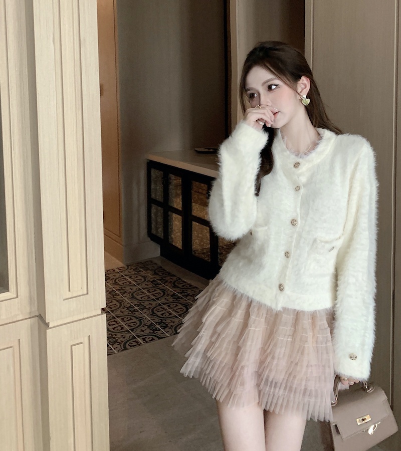 Korean style short cardigan lazy sweater for women