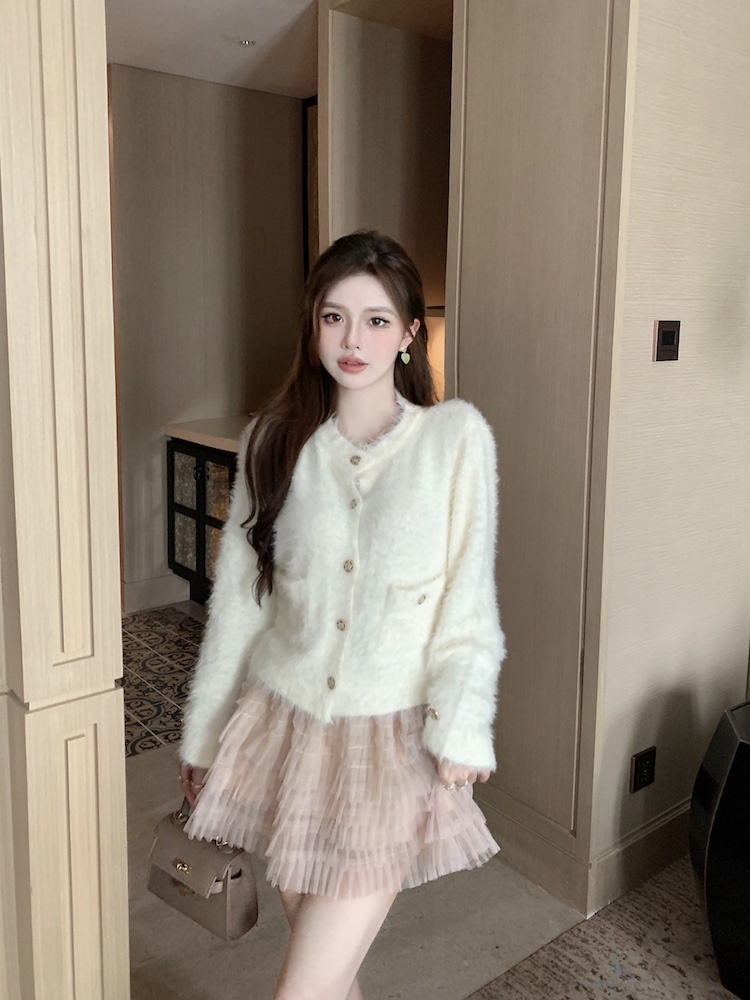 Korean style short cardigan lazy sweater for women