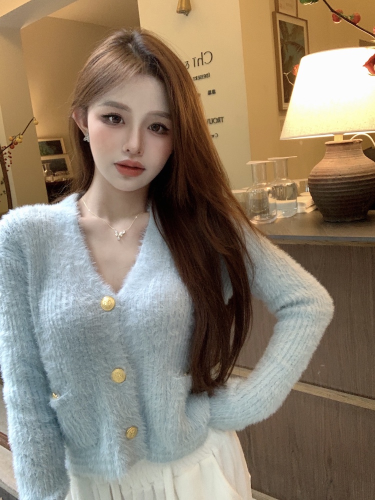 Short chanelstyle sweater lazy beautiful tops for women