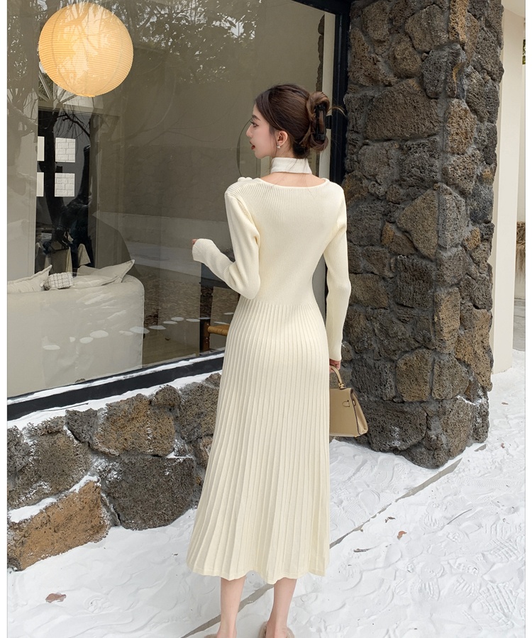 Autumn and winter flowers long dress bottoming dress