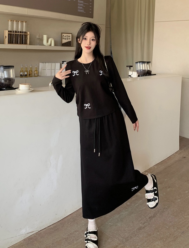 Show young T-shirt large yard skirt 2pcs set for women